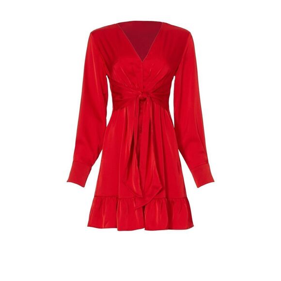 Marissa Webb Collective Satin Tie Front Dress - Picture 1 of 9